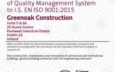 Greenoak Construction Achieves Prestigious Quality Management Certification