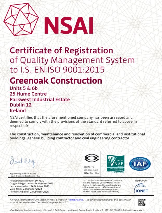 NSAI Construction, Maintenance and Renovation of Buildings
